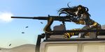  amazing black_hair blue_eyes bullets clothed clothing feline female gun hair hummer humvee lapres m2 mammal military ranged_weapon solo tiger weapon 