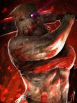  blood cleaver dark_souls glowing glowing_eye maneater_mildred muscle navel no_humans solo souls_(from_software) yashiro50 