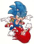  anthro balls blue_hair echidna gay green_eyes hair hedgehog knuckles_the_echidna male penis purple_eyes sega sex sonic_(series) sonic_the_hedgehog tongue tongue_out 