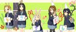  akiyama_mio animal animal_ears animal_on_head black_eyes black_hair black_legwear blonde_hair blue_eyes brown_eyes brown_hair bunny bunny_ears bunny_on_head cat cat_on_head highres hirasawa_yui k-on! kotobuki_tsumugi long_hair multiple_girls nakano_azusa nasuna on_head pantyhose revision sakuragaoka_high_school_uniform school_uniform short_hair sketchbook tainaka_ritsu twintails 