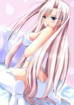  blue_eyes blush breasts charlotte_hazellink duhong large_breasts long_hair md5_mismatch open_mouth pink_hair princess_lover sideboob sitting solo thighhighs very_long_hair wariza 