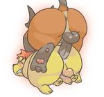  anal anal_penetration anus ass_up balls butt clenched_teeth clenching_teeth croix cum cum_in_ass cum_inside doggy_position doggystyle erection eyes_closed from_behind gay hindpaw male nintendo pawpads paws penetration penis plain_background pok&#233;mon pok&eacute;mon raichu raised_tail sex sweat teeth tehweenus uncut video_games white_background 