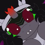  black_hair chibi cute equine fangs friendship_is_magic hair horn horse king_sombra_(mlp) looking_at_viewer male mammal my_little_pony skoon solo unicorn 