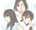  a~chan bad_id bad_pixiv_id black_eyes black_hair collarbone covering_one_eye kashiyuka long_hair looking_at_viewer multiple_girls nocchi_(perfume) nose nude perfume ponytail shizu_(nanamie) 