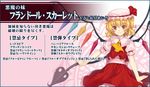  ascot blonde_hair character_name crystal flandre_scarlet hat holding keg laevatein lance looking_at_viewer polearm puffy_sleeves red_eyes short_hair short_sleeves skirt smile solo touhou touhou_sky_arena weapon wings 