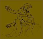  anal anthro canine duo gay knot lifted_leg male mammal neck_bite neon_(artist) paws penis plain_background raised_leg sex sketch 