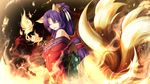  fire foxgirl kamidori kohakuren purple_hair 