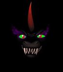  black_background equine eye_mist fangs friendship_is_magic glowing glowing_eyes horn horse king_sombra_(mlp) looking_at_viewer male mammal mickeymonster my_little_pony nightmare_fuel plain_background pony portrait red_eyes shadow solo teeth unicorn 