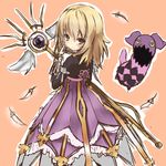  blonde_hair creature elize_lutus feathers looking_back shuuichi_(gothics) staff tales_of_(series) tales_of_xillia teepo_(tales) 