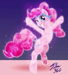  blue_eyes crystal_pony crystal_pony_(mlp) cutie_mark equine female feral friendship_is_magic fur grin hair headband horse looking_at_viewer mammal my_little_pony pegasus pink_fur pink_hair pinkie_pie_(mlp) plain_background pony signature solo tsitra360 wings 