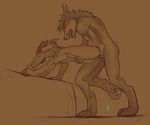  anal anal_penetration anthro canine doggy_position doggystyle duo eyes_closed female from_behind hair knot male mammal neon_(artist) nude paws penetration penis plain_background pussy raised_leg red_hair sex side_view snarling spread_legs spreading straight toes video_games warcraft were werewolf worgen world_of_warcraft 