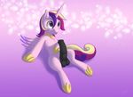  abstract_background animal_genitalia balls black_penis blush crossgender equine erection feral friendship_is_magic hair horn horsecock lying male mammal multi-colored_hair my_little_pony necklace nude on_back penis pink_hair princess_cadance_(mlp) purple_eyes skipsy solo winged_unicorn wings 