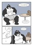  anthro bear big breakfast bulg comic dialogue growth kitchen male muscles stupidgit white_killer 