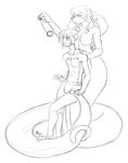  black_and_white breasts cooper cooper_(artist) female hypnosis male mammal mind_control monkey monochrome naga plain_background primate reptile sarahk scalie sketch snake topless white_background 