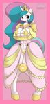  anthro anthrofied armbinder ball_gag bdsm bondage bound breasts clothing crown dress equine female friendship_is_magic gag gold hair horn horse kloudmutt looking_at_viewer mammal multi-colored_hair my_little_pony necklace plain_background pony princess princess_celestia_(mlp) purple_eyes royalty solo sun winged_unicorn wings 