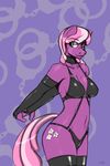  anthro anthrofied cheerilee_(mlp) clothed clothing cutie_mark equine female friendship_is_magic green_eyes hair horse mammal my_little_pony pink_hair pony rakihiro skimpy solo two_tone_hair 