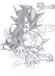  anal anal_penetration anthro ass_up black black_and_white black_fur chest_tuft cum doggystyle duo english_text from_behind fur gay gloves greyscale hedgehog kneeling male mammal monochrome open_mouth penetration penis plain_background sega sex shadow_the_hedgehog sonic_(series) sonic_the_hedgehog sweat tailwag text tongue tuft white_background 