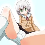  artist_request green_eyes onii-chan_dakedo_ai_sae_areba_kankeinai_yo_ne panties sawatari_ginbee_haruomi sawatari_ginbei_haruomi short_hair silver_hair underwear upskirt white_panties 