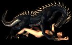  3d black_dragon cum dragon dragonfood erection gay human interspecies male mammal nude penis 