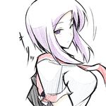  breasts kimura_saeka mechazinaida medium_breasts power_pro_kun_pocket power_pro_kun_pocket_13 purple_eyes purple_hair school_uniform serafuku simple_background solo white_background 