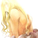  1boy akizuki_hakuto back basil_hawkins blonde_hair long_hair male male_focus one_piece pixiv_manga_sample solo topless undressing 