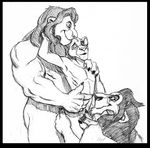  anthro anthrofied biceps disney father_and_son feline fondling gay incest lion lion_king_style louiefurrywolfy male mammal mufasa muscles penis scar scar_(the_lion_king) sex simba the_lion_king toned 