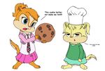  auburn_fur blonde_fur blue_eyes brittany_miller chef&#039;s_hat chef_hat chipettes chipmunk comic cookie eleanor_miller english english_text female fur glooptastic mammal orange_fur rodent teeth text tooth 