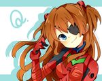  adjusting_hair bangs blue_eyes blush bodysuit bracer breasts brown_hair closed_mouth copyright_name ebo evangelion:_3.0_you_can_(not)_redo eyepatch floating_hair from_side gloves hair_ornament hairclip hand_up head_tilt headgear letterboxed light_smile long_hair looking_at_viewer neon_genesis_evangelion number parted_bangs pilot_suit plugsuit rebuild_of_evangelion shadow shikinami_asuka_langley simple_background small_breasts smile solo souryuu_asuka_langley tape turtleneck two_side_up upper_body white_background 
