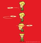  big_hair blonde_hair chibi chow_hon_lam cutting_hair ducking guile male_focus mundane_utility simple_background solo sonic_boom street_fighter watermark web_address 