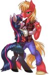  alpha_channel anthro anthrofied big_macintosh_(mlp) blonde_hair blush clothed clothing couple duo equine eye_contact female friendship_is_magic fur green_eyes hair horn horse jewelry kittehkatbar mammal multi-colored_hair my_little_pony plain_background pony purple_eyes purple_fur red_fur ring transparent_background twilight_sparkle_(mlp) unicorn 