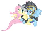  alpha_channel armor blue_eyes duo equine female feral fluttershy_(mlp) friendship_is_magic fur hair helmet hi_res horse mammal my_little_pony pegasus pink_hair plain_background pony rainbow_dash_(mlp) rainbow_tail red_eyes transparent_background vectorvector wings yellow_fur 