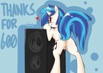  &lt;3 anus blue_hair blush butt cutie_mark equine eyewear female feral friendship_is_magic hair horn horse lokking_back looking_at_viewer looking_back mammal my_little_pony nude pony pussy pussy_juice red_eyes solo two_tone_hair unicorn vinyl_scratch_(mlp) whoop whoopscloplockbox 