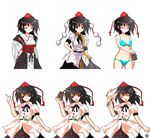  alphes_(style) alternate_costume anger_vein angry bikini black_hair blouse blush camera closed_eyes fan hand_on_hip hat hauchiwa highres holding index_finger_raised japanese_clothes kaoru_(gensou_yuugen-an) kourindou_tengu_costume looking_at_viewer navel parody pom_pom_(clothes) pose red_eyes shameimaru_aya short_hair short_sleeves simple_background skirt smile style_parody swimsuit text_in_eyes tokin_hat touhou white_background 