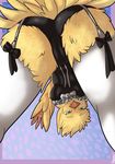  beak butt camel_toe chocobo close-up female looking_at_viewer mrawl skimpy solo upside_down 