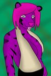  dress feline female fur green_background mammal plain_background punnchy purple_fur sai sai(character) solo tiger 