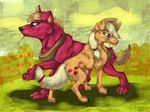  abstract_background apple applejack_(mlp) big_macintosh_(mlp) blonde_hair brother canine claws cowboy_hat cutie_mark dog duo female feral freckles friendship_is_magic fruit fur green_eyes hair hat invalid_tag male mammal muscles my_little_pony orange_fur orange_hair ponytail red_fur redd_fur sibling siblings signature sister smile suzamuri wheat yoke 
