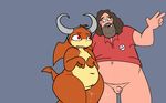  &lt;3 after_sex balls beard black_hair bottomless chubby clothed clothing cum darkdoomer digimon facial_hair female fupa hair half-dressed horn human linux male mammal navel overweight patachu patamon penis pussy red_eyes richard_stallman shirt shy straight thick_thighs 