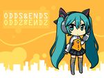  aqua_eyes aqua_hair bad_id bad_pixiv_id chibi copyright_name hatsune_miku headphones kuromine_nakatoki long_hair necktie odds_&amp;_ends_(vocaloid) project_diva_(series) project_diva_f solo thighhighs twintails very_long_hair vocaloid 