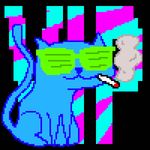  ambiguous_gender animated cat cigar colors daddy_cool epilepsy_warning eyewear feline feral flashing glasses humor mammal pabst_blue_ribbon seizure shutter_shades smoke smoking solo sunglasses text_art unknown_artist vip 