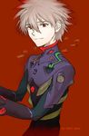  evangelion:_3.0_you_can_(not)_redo grey_hair looking_at_viewer male_focus nagisa_kaworu neon_genesis_evangelion plugsuit rebuild_of_evangelion red_eyes sad_smile solo spoilers tumayoujiland 