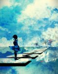  asahina_hiyori kagerou_days_(vocaloid) kagerou_project kurokii reflection shadow sign sky solo twintails water 