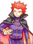  brown_eyes cape male_focus mo-mo pokemon pokemon_(game) pokemon_hgss red_hair solo spiked_hair wataru_(pokemon) 