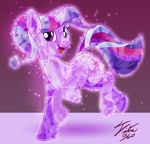  crystal_pony crystal_pony_(mlp) cutie_mark equine female feral friendship_is_magic hair horn horse looking_at_viewer mammal multi-colored_hair my_little_pony open_mouth pony purple_body purple_eyes solo tsitra360 twilight_sparkle_(mlp) unicorn 