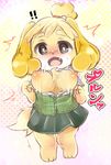  &#34276;&#20006; 7010 animal_ears anthro artist_request barefoot big_breasts blush breasts canine dog doubutsu_no_mori exposed feet female fjnm000 furry isabelle_(animal_crossing) japanese_text large_breasts mammal nintendo nipples pattern_background pawpads paws shih_tzu shizue_(animal_crossing) shizue_(doubutsu_no_mori) solo tail teal_clothing teal_skirt text toes translated translation_request unknown_artist video_games wardrobe_malfunction 