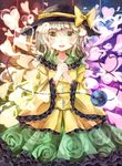 bad_id bad_pixiv_id bow eyeball floral_print flower frills green_eyes hands_clasped hat hat_ribbon heart heart_of_string jaku_sono komeiji_koishi long_sleeves looking_at_viewer open_mouth own_hands_together ribbon shirt short_hair silver_hair skirt smile solo third_eye touhou wide_sleeves 