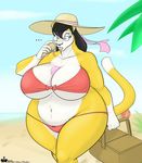  beach big_breasts bikini blackfox85 breasts chubby clothed clothing feline female hair huge_breasts hyper kitty_vanilji lion mammal pose seaside skimpy solo swimsuit voluptuous water wide_hips 