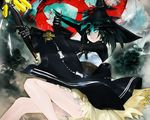  aqua_eyes black_hair black_rock_shooter hat huke jpeg_artifacts tagme 