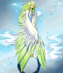  1girl donquixote_pirates female green_hair harpy monet_(one_piece) monster_girl one_piece punk_hazard solo wings 