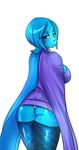  alternate_breast_size alternate_legwear ass black_legwear blue_eyes blue_hair blue_skin breasts cape fi flat_ass from_behind gem large_breasts maniacpaint no_arms out_of_character panties pantyshot sideboob solo the_legend_of_zelda the_legend_of_zelda:_skyward_sword thighhighs underwear white_panties 