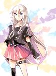  amarisu bad_id bad_pixiv_id bare_shoulders blue_eyes detached_sleeves ia_(vocaloid) long_hair silver_hair skirt solo very_long_hair vocaloid 